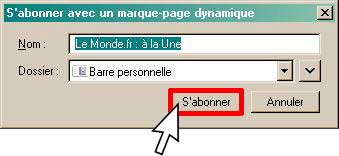 confirmation abo RSS marque-page dynamique